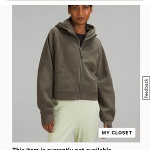 Scuba Oversized Full Zip Hoodie - Army Green - Lululemon - Size M/L